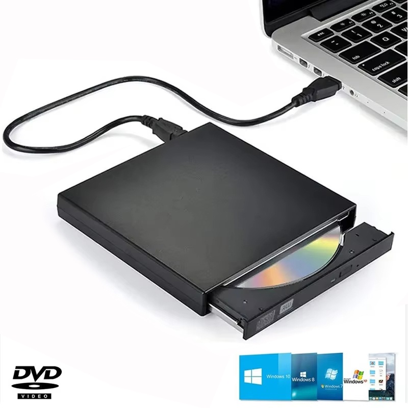 Gravador de CD Externo USB 3.0, Unidade Óptica CD-RW, Gravador de DVD-ROM, Leitor e Gravador Portátil para PC