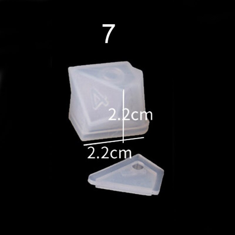 1pcs FAI DA TE Dadi Di Cristallo A Resina Epossidica Stampo In Silicone Arrotondato Multi-spec Digitale Specchio Stampo In Silicone per Strumenti di Creazione di Gioielli: 7