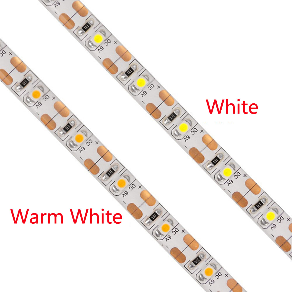 5m 3,7 V 3V 4,5 V 5V 6V 9V RGB tira de LED tira de espejo LED cinta suave barra KTV 2835 60 leds/m blanco cálido amarillo rosa