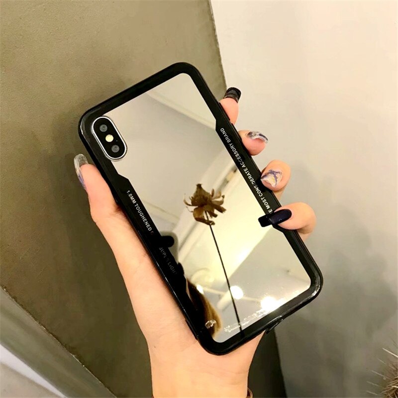 Strass Spiegel Case Voor Iphone Xs Xr Max Xs Gevallen 6 6S 7 8 Plus Diamant Funda Voor Iphone X Celular Mobiele Telefoon Coque: For iphone XR / Base Case
