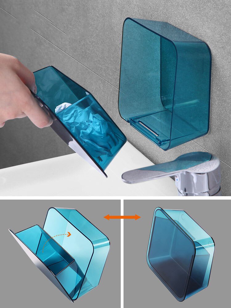 Wall Mounted Garbage Cans Bucket For Bathroom Toilet Glass Door Mounted on The Garbage Sticker Hanging Trash Can Small With Lid