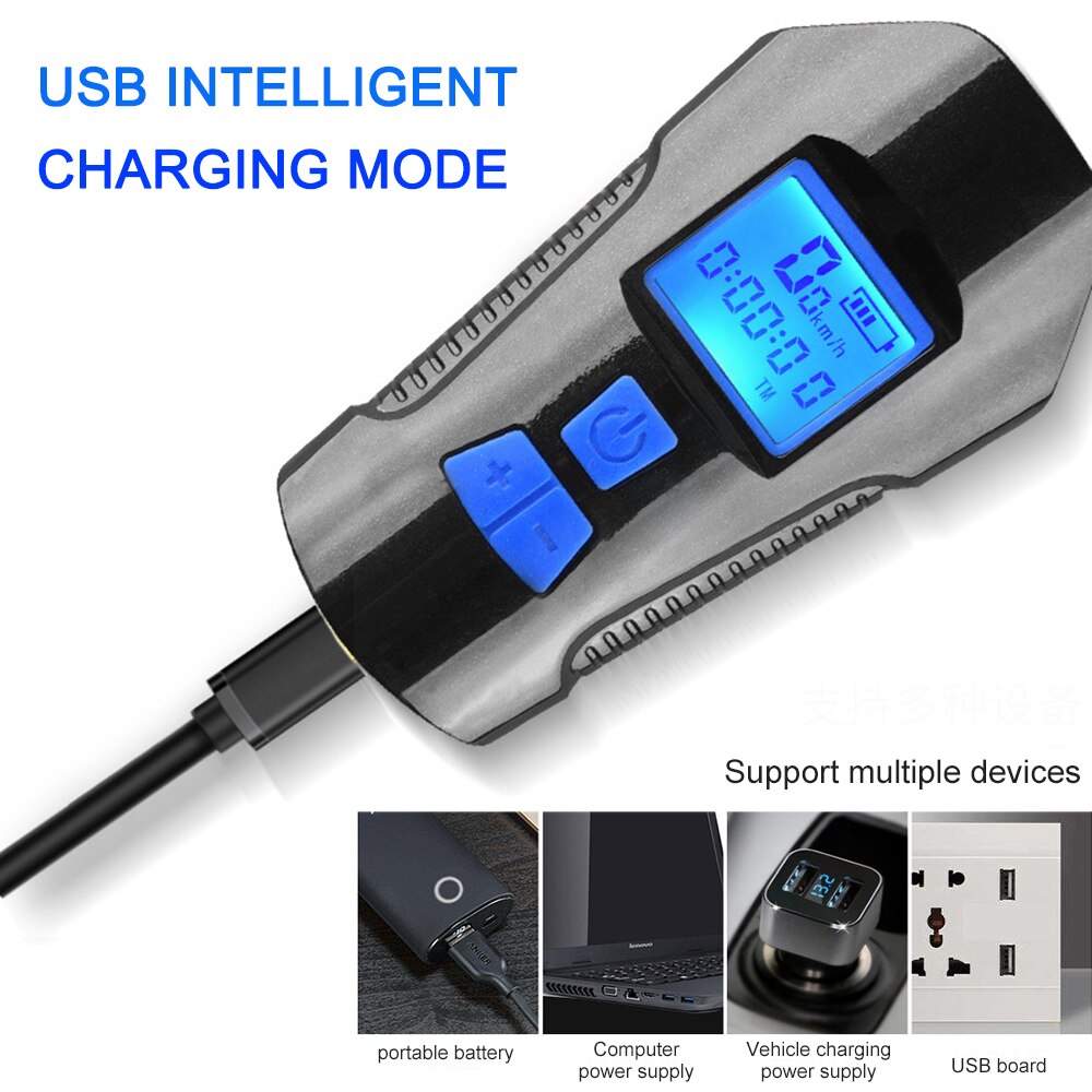 Led Fiets Licht Usb Achter Fietslicht Oplaadbare Achterlicht En Front Light Set Met Snelheidsmeter Fits All Mountain Road fiets: Default Title