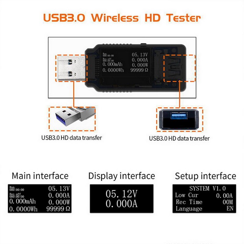 USB Digital Power Tester USB Tester USB Power Meter USB Digital Current and Voltage Monitor Digital Current and Voltage Monitor