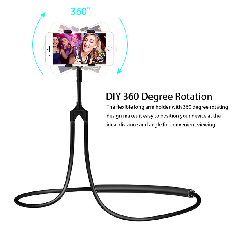 Portable Flexible Mobile Phone Holder Hanging Neck Lazy Necklace Bracket 360 Degree Smartphone For IPhone Xiaomi Huawei TSLM1