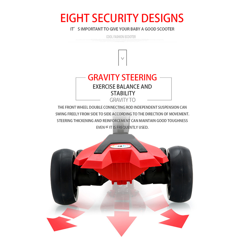 FJ0059 tricicli per Scooter per bambini bambino bambini pieghevole piede Scooter altezza regolabile PU ruota lampeggiante LED calcio Skateboard