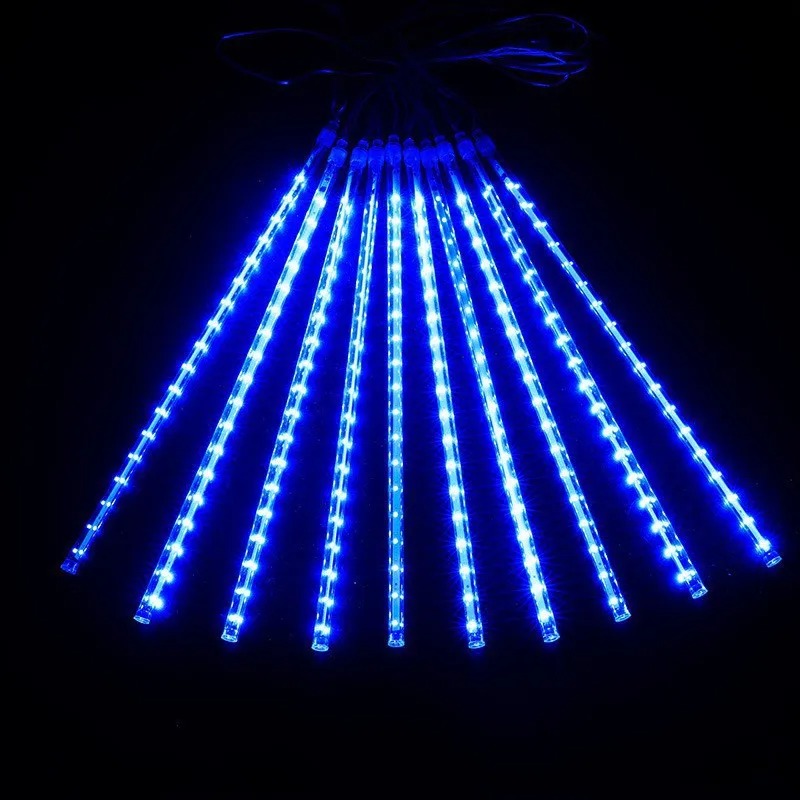 30/50cm 8 tubos lluvia de meteoros luces LED de cadena decoraciones para árboles de Navidad guirnalda de calle para decoración Navidad Año Navidad: M / Verde oliva / Dibujos animados de animales