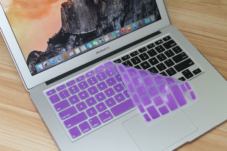 17 Colors US Keyboard Cover Silicone Skin Gel Case for Macbook Air 13" 15" 17"/Macbook Air Pro Protector: Purple