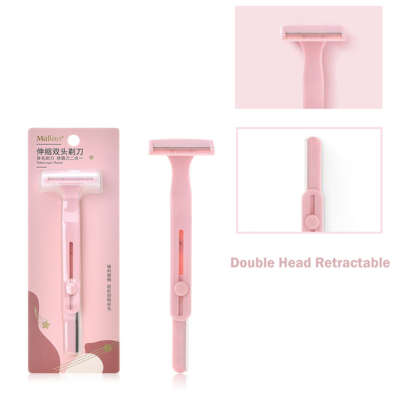 Rasoir télescopique à Double tête pour femmes, rasoir manuel, Ultra-fin, Portable pour jambes et aisselles: 1pcs
