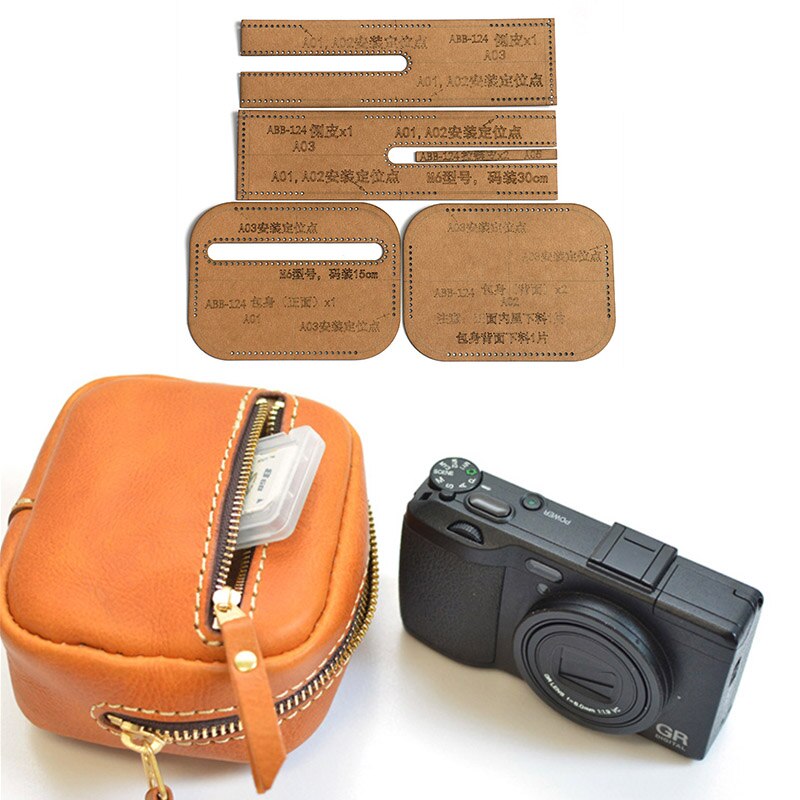 1Set DIY Kraft Paper Template Men's Tool Belt Bag Leather Craft Pattern DIY Stencil Sewing Pattern 14cm*10cm