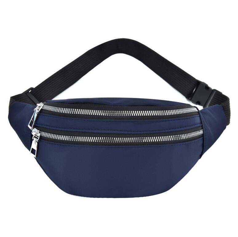 Kvinner damer kvinnelig midjepakke glidelås justerbart belte solid mini skulderveske crossbody bag sport reise fritidsveske