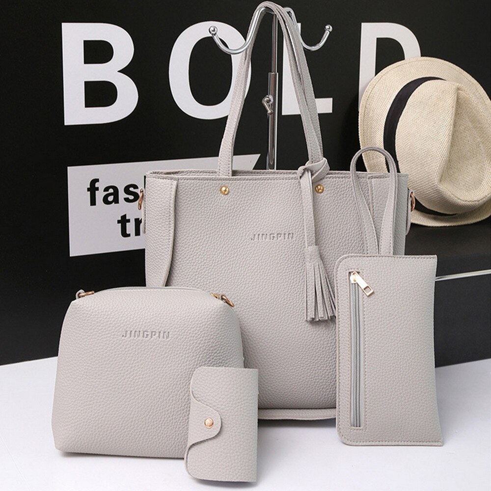 Frauen vier einstellen Handtasche Schulter Taschen vier Stücke Tote Tasche Crossbody Brieftasche Taschen lässig Weibliche Taschen Tote Bolso # yj