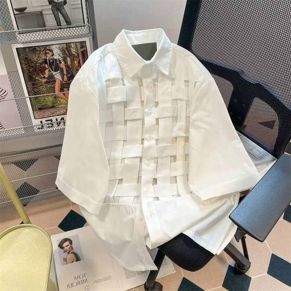 EBAIHUI, camisas lisas con agujeros para mujer, solapa, manga larga, cintura suelta, blusa de retales a la , camisa informal de poliéster para mujer 2024: XL / Verde oscuro