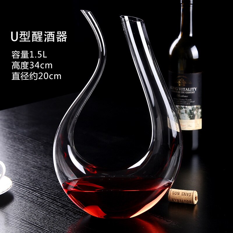 Decantador grande de vino tinto hecho a mano, botella decantadora, jarra, vertedor, aireador, para Bar familiar, 1500ML: 1500ml Swan