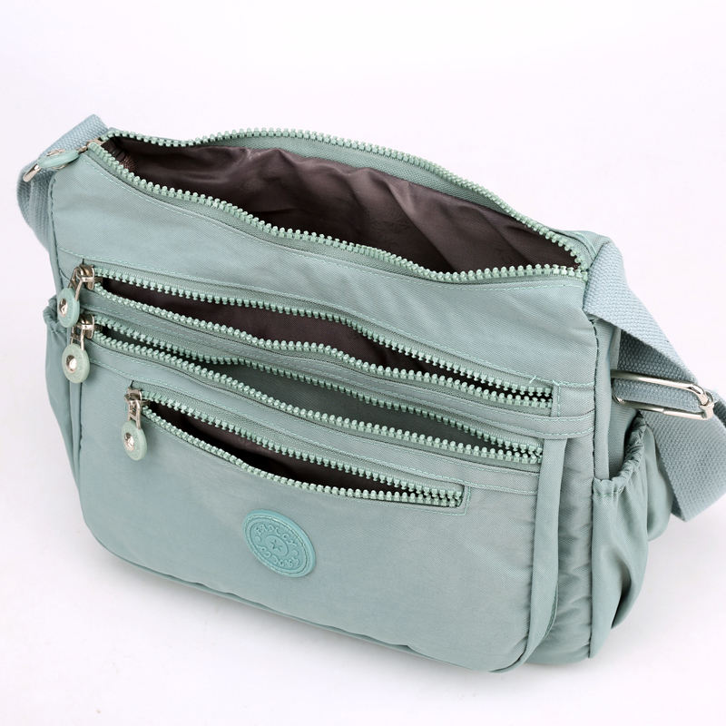 Bolso de hombro para mujer, bandolera de nailon resistente al agua con múltiples bolsillos para ocio
