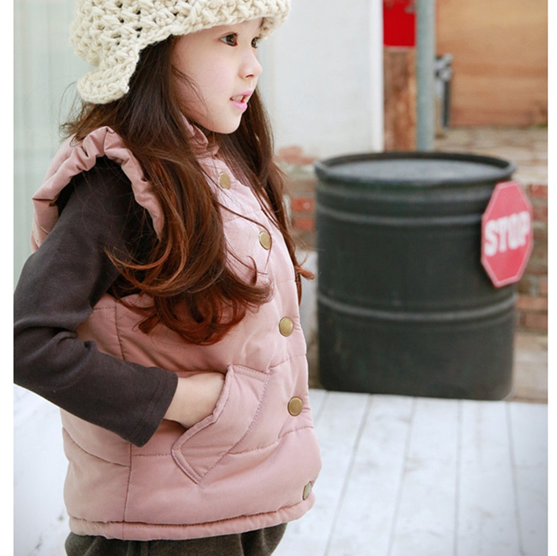 Höst flicka barn ytterkläder varma tjejer väst söt bebis flickor väst barn kläder jacka och kappa colete infantil menina inverno