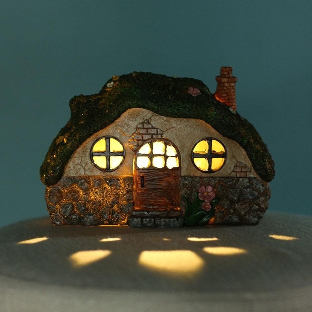Licht-Gecontroleerde Inductie Led Solar Light Fairy Huis Anti-Corrosie Gazon Lamp Voor Outdoor Tuin Decor