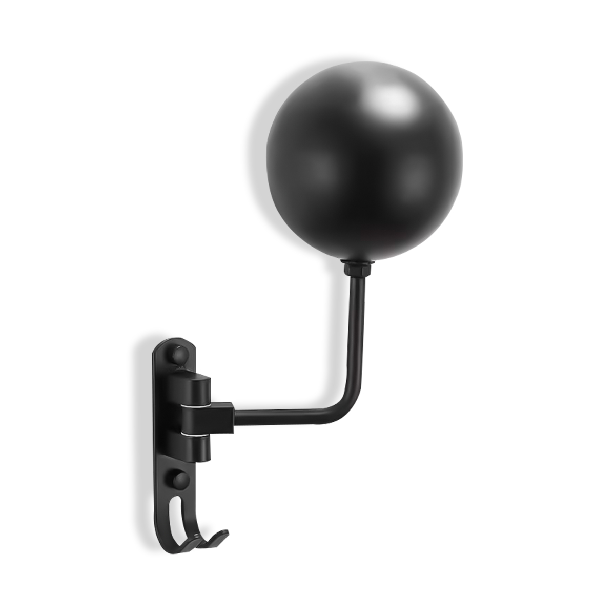 180 ° Rotatie helmhanger met haken voor jassen, petten, sleutelhaak, multifunctioneel voor opslag, motorhelmrek, wandhouder: Black