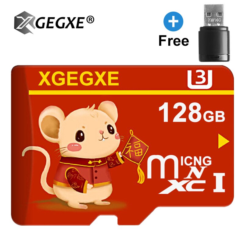 Microsd 16Gb Geheugenkaart 8Gb 128Gb 32Gb Micro Sd-kaart C10 64Gb Tf-kaart Flash drive Voor Smartphone: 128GB-Reader