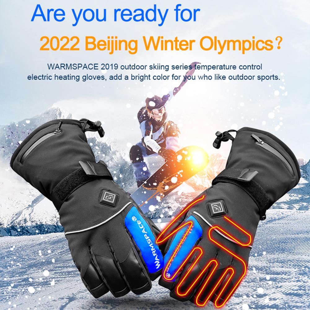 Unisex Heated Gloves Motorcycle Gloves Battery Powered Electric Heat Gloves Waterproof Winter Thermal Riding Skiing Gloves