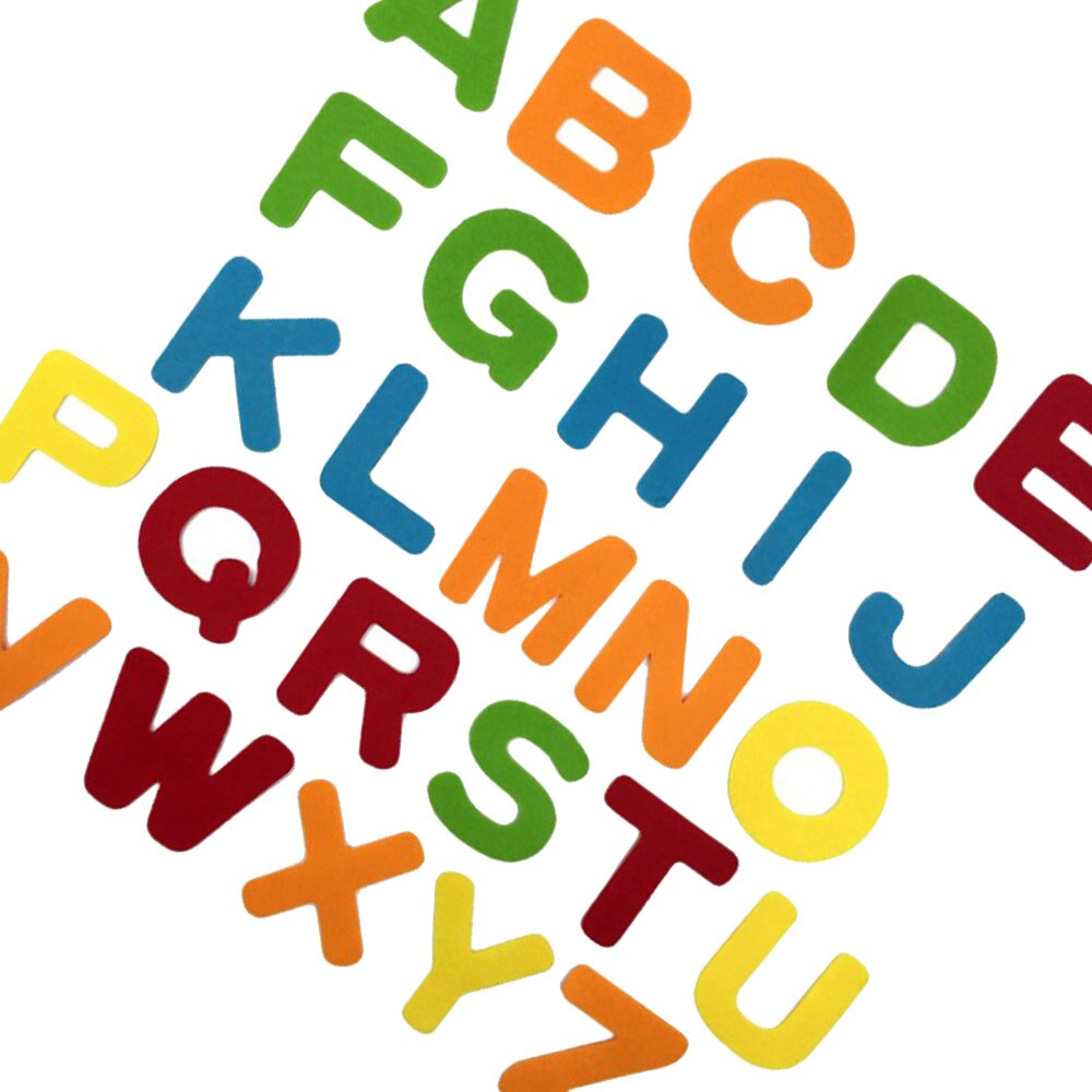 26Pcs DIY Alphabet Felt Cloth English Letters Polyester Fabrics Felt Fabric For DIY Sewing Craft Children Kids
