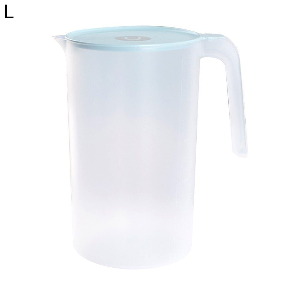 Large Capacity Beverage Storage Container Heat Resistant Cold Water Jug Plastic Juice Pitcher Household Tea pot Kettle with Lid: Blue 2500ml