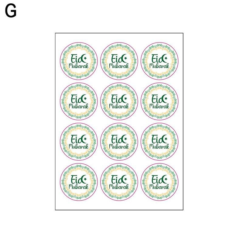 Ronde Zwarte Sticker 120 Stickers Islamitische Moslim Ramadan Stickers Lantaarn Maan Eid Mubarak H7F0: G
