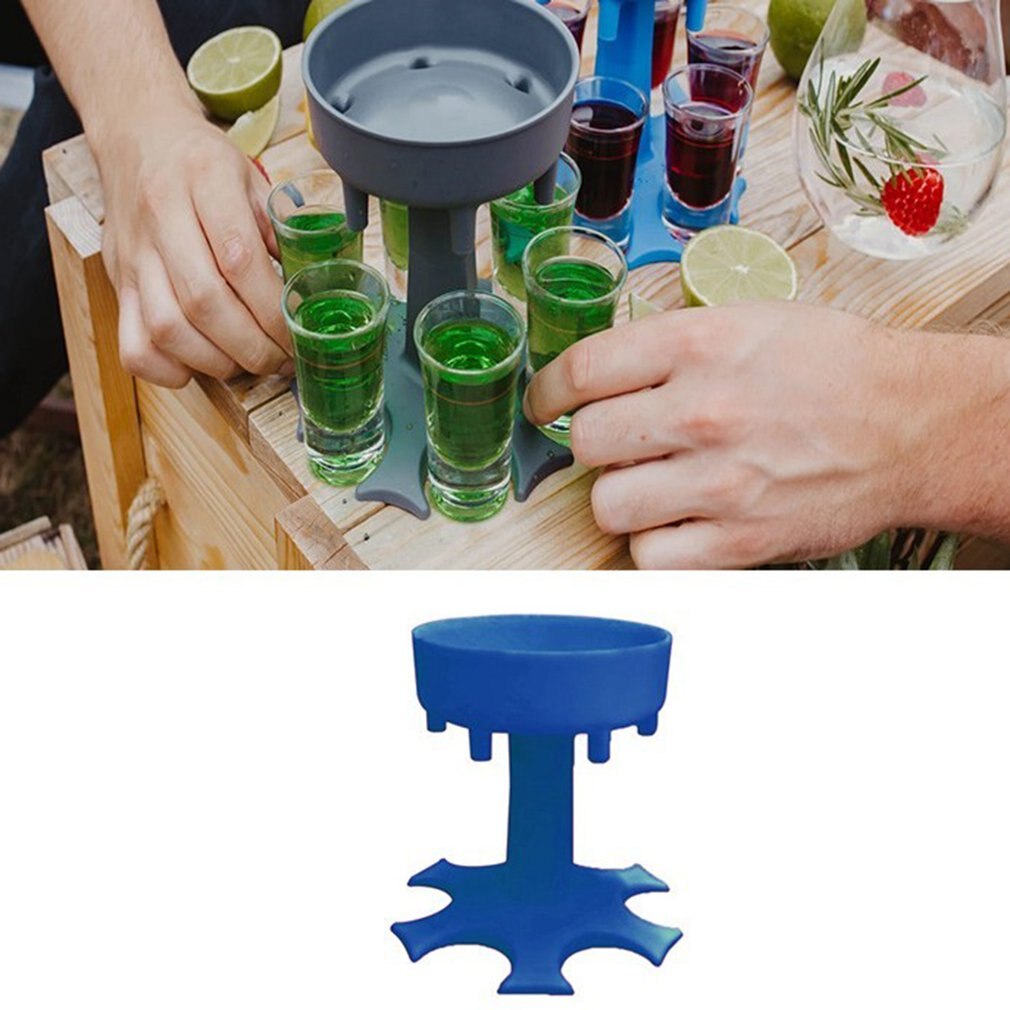 6 Shot Glass Dispenser Holder Caddy Liquor Dispenser Portable Dispenser