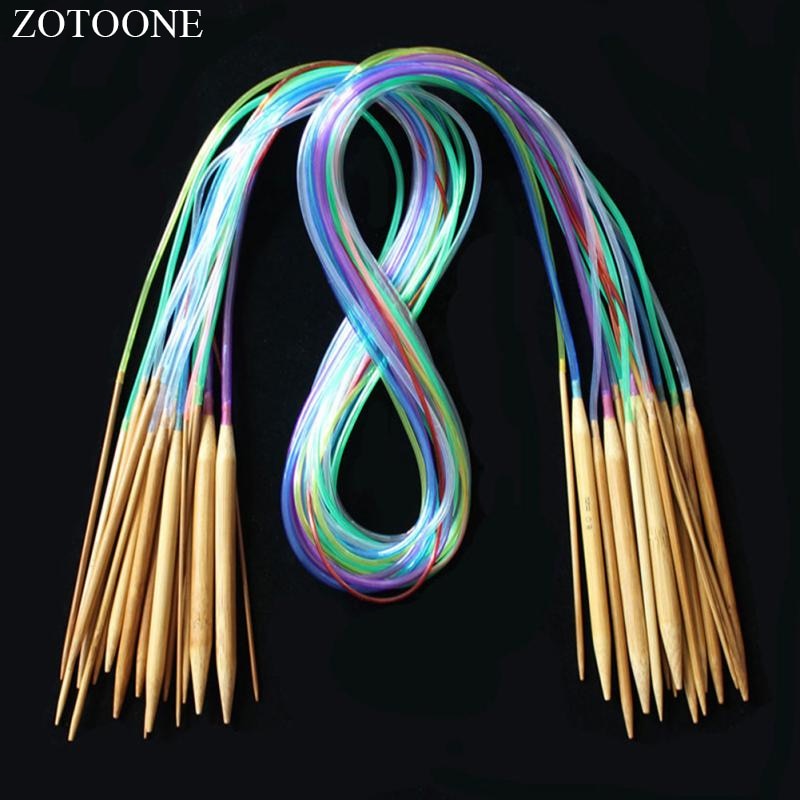 ZOTOONE-Tube multicolore, accessoires de couture, Crochet circulaire, 18 tailles/ensemble, outils artisanaux de tricot, point D
