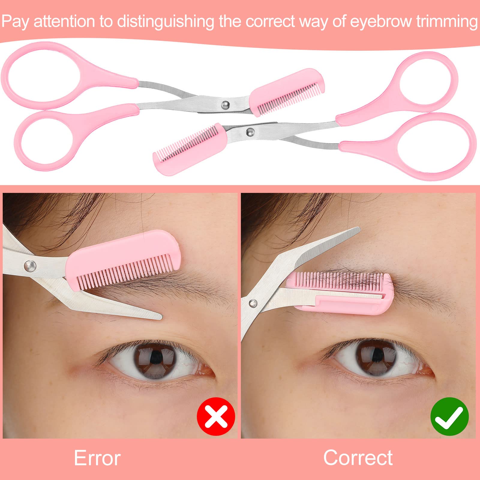 Wenkbrauw Trimmer Schaar met Kam Wenkbrauw Vormgeven Cut Schaar Antislip Vingergrepen Ontharing Schoonheid Accessoires