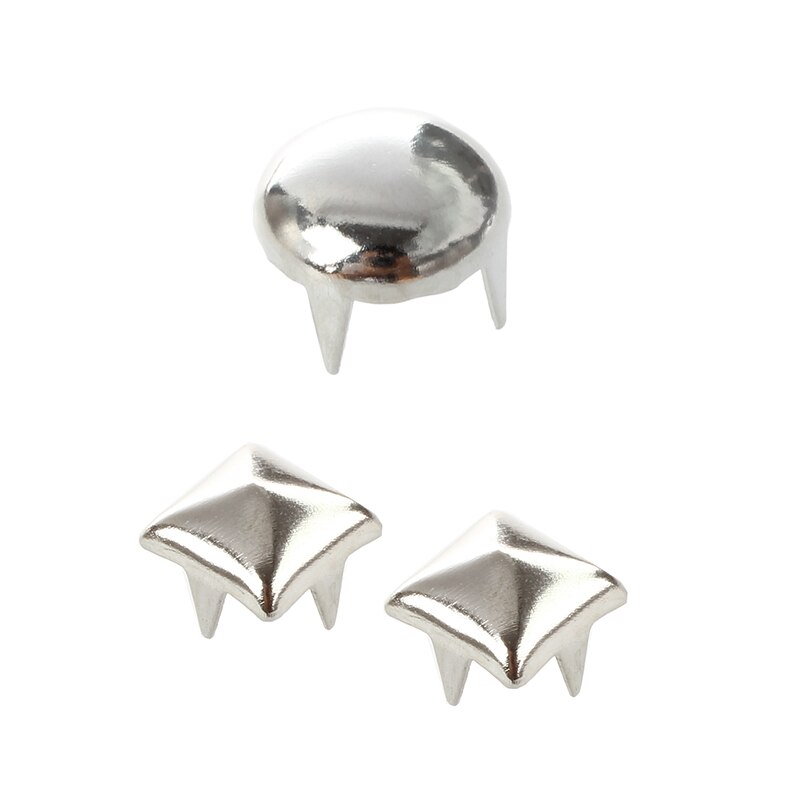 Vierkante Piramide Studs 8mmx100Pcs Spike Klinknagels Metalen Klauw Nailhead Klinknagel Studs Schroef Craft Punk Gun Metaal voor Lederen Kleding Tassen Jeans Craft voor DIY