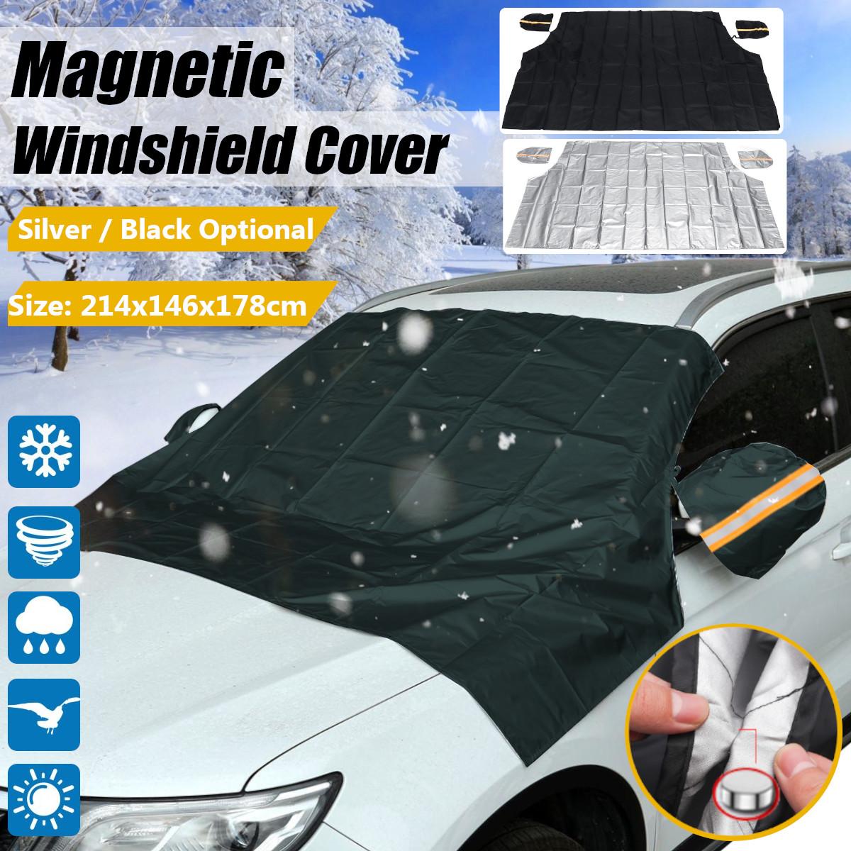 214 x 146 x 178cm bil magnetiske pickup lastbiler suv forrude sne sol støvdæksel is frost med spejl beskyttelses skjold