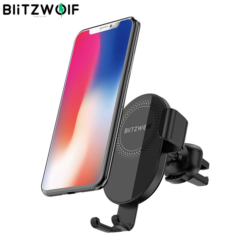 BlitzWolf BW CW1 10W 7.5W 5W 360 ° di Rotazione Qi Wireless Caricabatteria Da Auto Supporto Del Supporto Del Telefono per il iPhone 11 Pro X per Samsung S10 per Huawei
