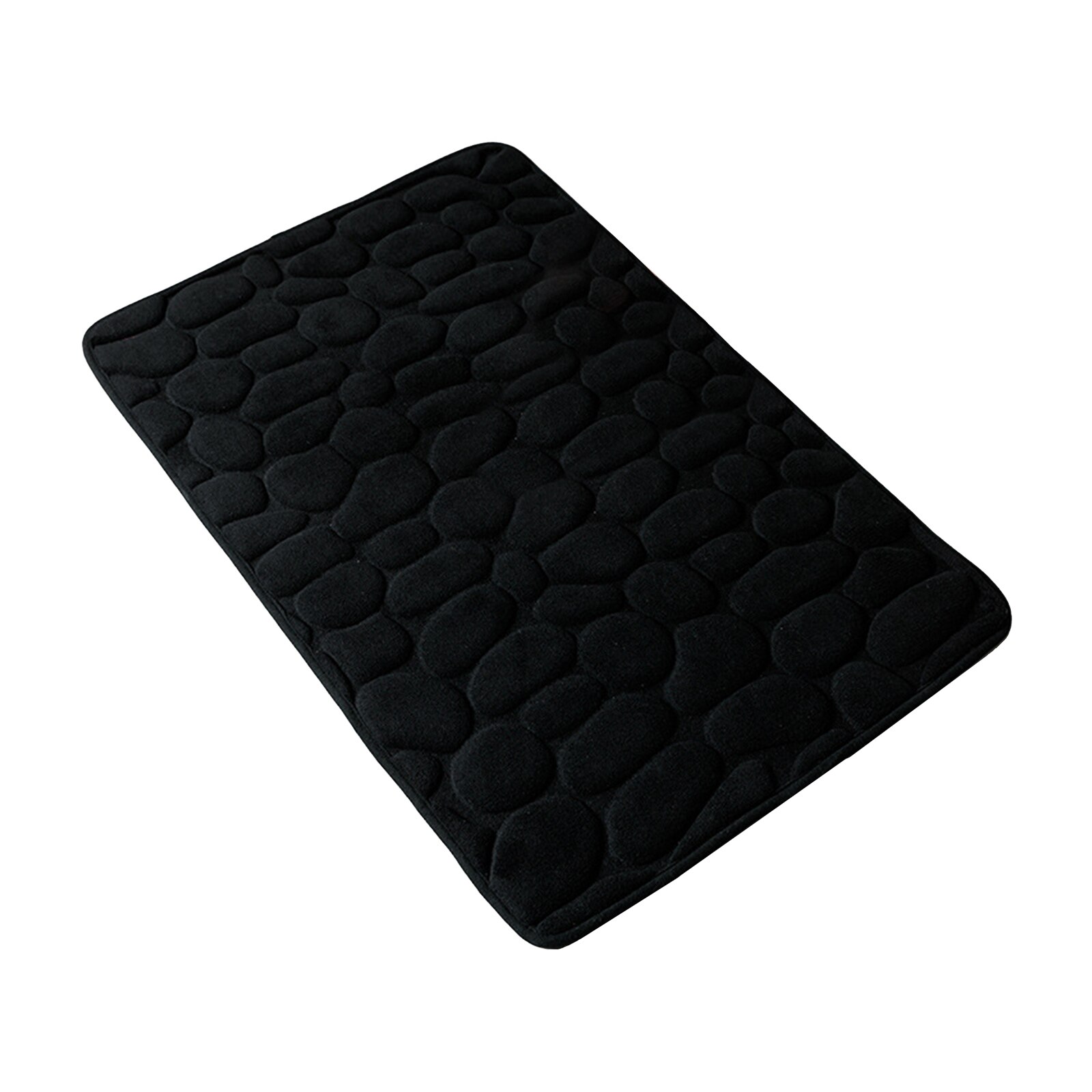 Badkamer Mat Antislip Pebble Tapijten Absorberende Memory Foam Wasbare Geplaveide Reliëf Tapijt Badkamer Decor Mat: Black