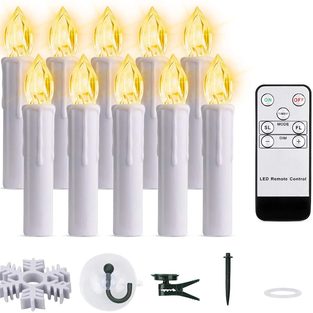 30Pcs LED Cone Candle Christmas Tree Decoration Light Wedding Party Home Flameless Remote Control Flicker Candle Led Lamp: Default Title