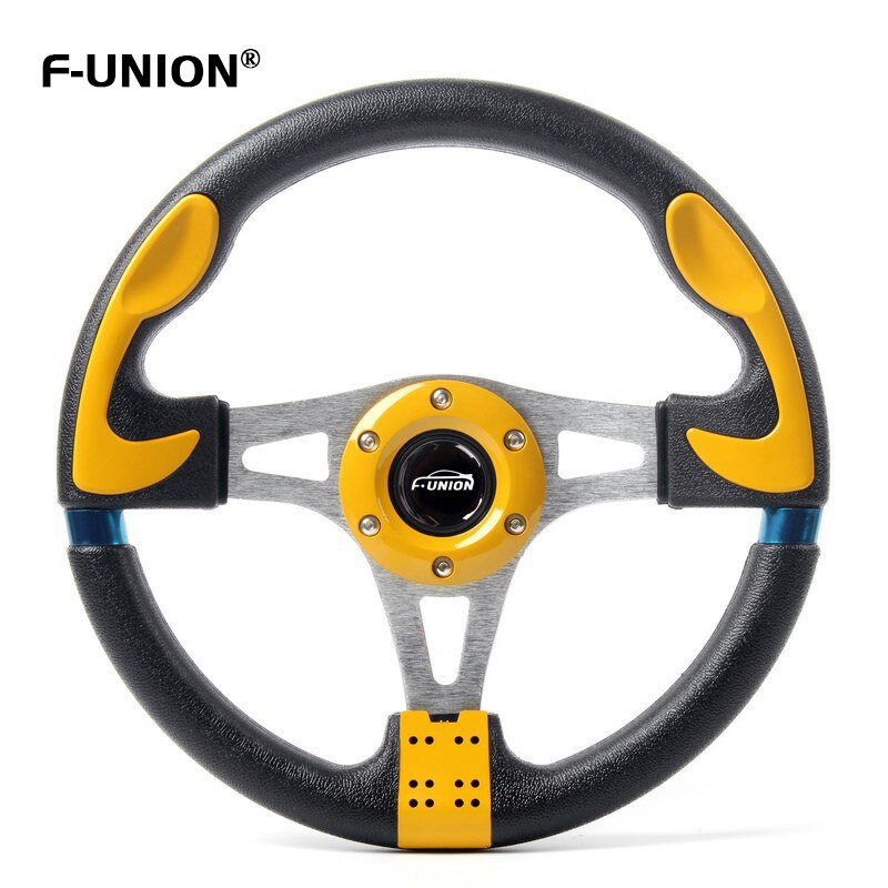 Car Accessories Sports Steering Wheel Quick Release Modified Steering Wheel 13 Inch 330mm Aluminum Moving Rudder: yellow