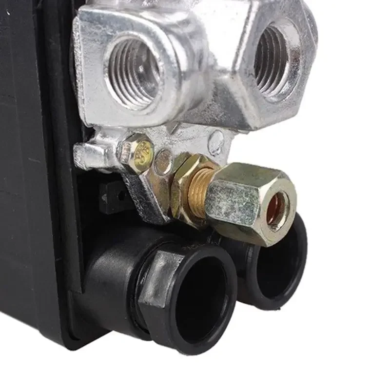 Kraftig luftkompressor tryckbrytare styrventil automatisk utlösning 90-120 psi 1/4 port för liten komprimeringsmaskin