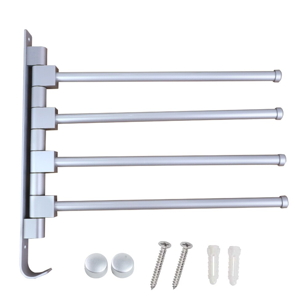 Toallero de baño con 3/barras 4/5 movibles, estante moderno Simple para accesorios de baño, color negro: S Four Towel Bar