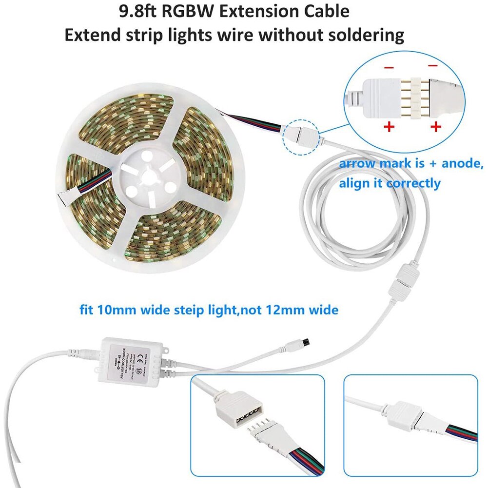 95Pcs 5050 4 Pins Rgb Led Tape Connector Plug Power Splitter Kabel 4pin Naald Vrouwelijke Connector Draad Voor Rgb led Strip Licht