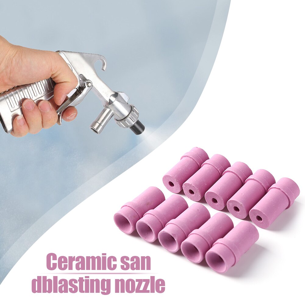 10pcs Ceramic Sandblast Nozzle Air Sandblaster Tips Pneumatic Blasting Accessories Abrasive Blasting Sandblast Cabinet Tool