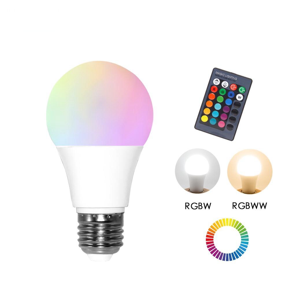 LED RGB Bulb E27 Light RGB RGBW RGBWW Dimmable IR ... – Grandado