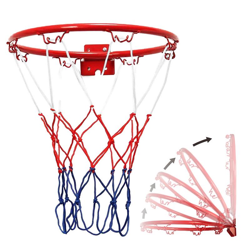 Fantastisk basketballkurv, nem at installere, 32cm basketballkurve, basketballmål, 1 sæt foldbar basketballkurv, metalmål med kant