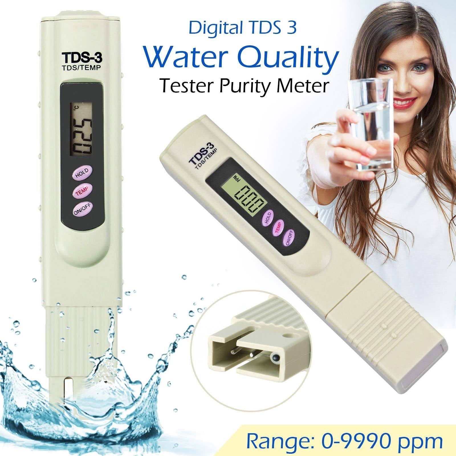Water TDS Meter Water Tester 0-9999ppm Meter Testing Water Meter for Drinking Water Aquariums RO System Swinging Pool