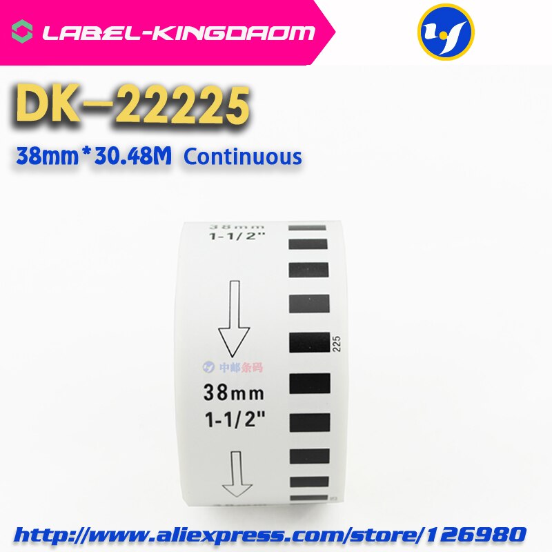 4 rouleaux compatibles DK-22225 étiquette 38mm * 30.48M continue Compatible Brother imprimante QL-570/700 tous viennent avec support en plastique