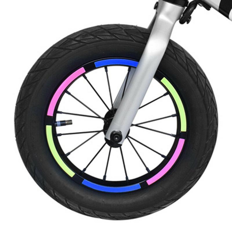 10 uds, pegatinas reflectantes para rueda de bicicleta, 9x0,8 cm, bicicleta de equilibrio para niños, motocicleta eléctrica, pegatina reflectante para rueda, Conducción Segura