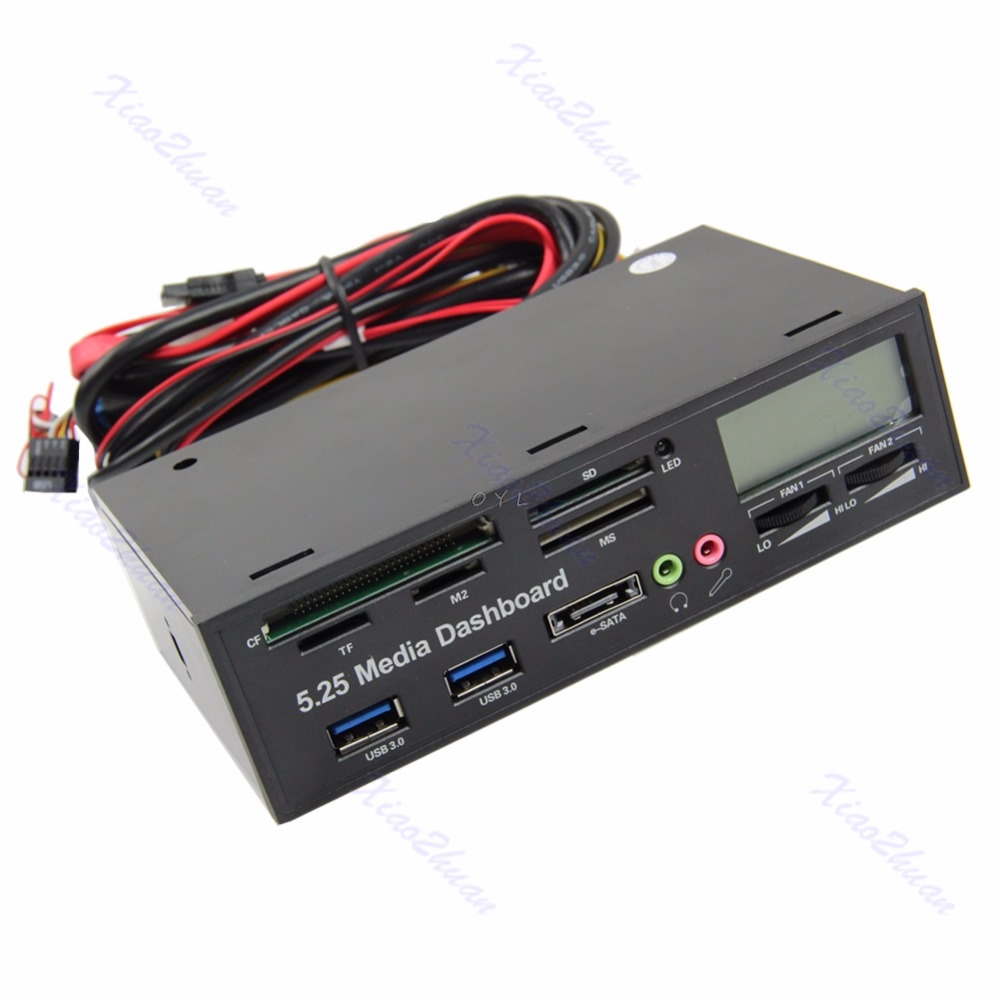 USB 3.0 All-in-1 5.25&quot; Muiti-function Media Dashboard Front Panel Card Reader