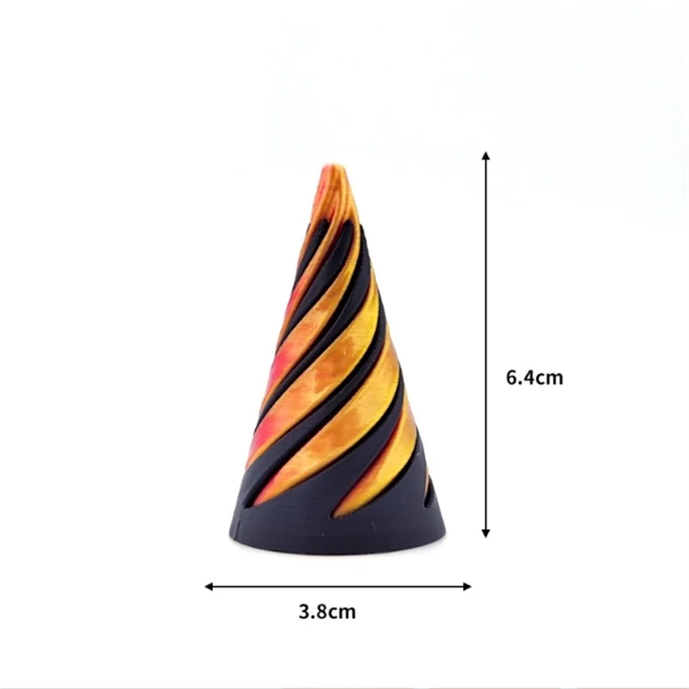 Escultura de paso de pirámide imposible, tornillo de hélice impreso en 3D, juguete antiestrés, cono en espiral, adornos decorativos de descompresión, 2024: Amarillo claro