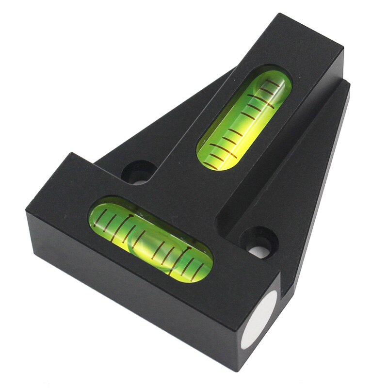 Hacry – Mini niveau à bulle à deux voies, Instrument de mesure Horizontal portatif à double axe XY de type T: 1.5mm-Green-Black
