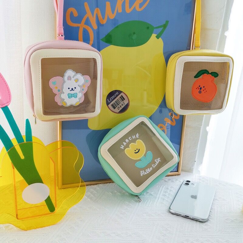 Bentoy Milkjoy Korea Rabbit Orange Flower Cosmetic Case women Daily Makeup Bags Cute Home Storage Case Bag Pouch