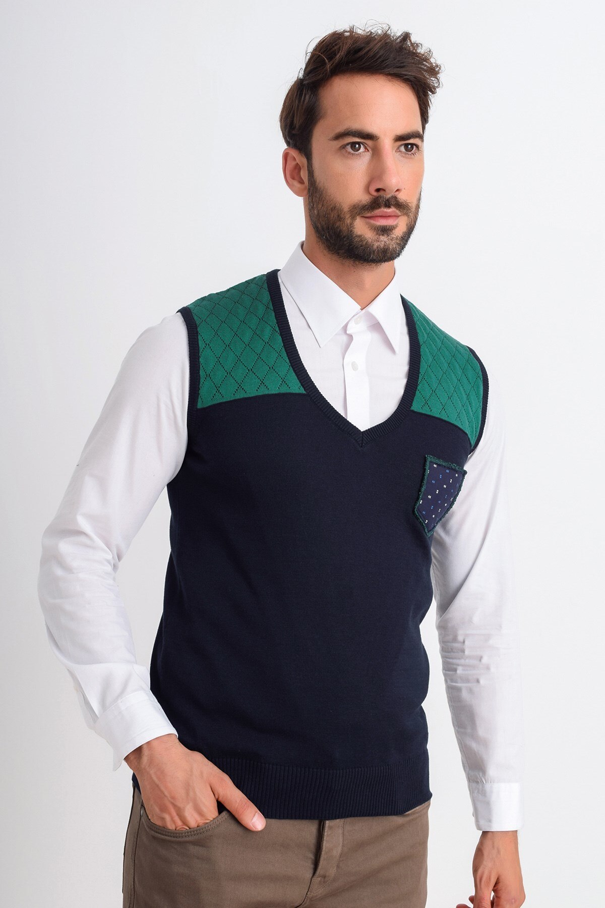 Heyss V Kraag Mannelijke Knitwear Trui Aantrekken