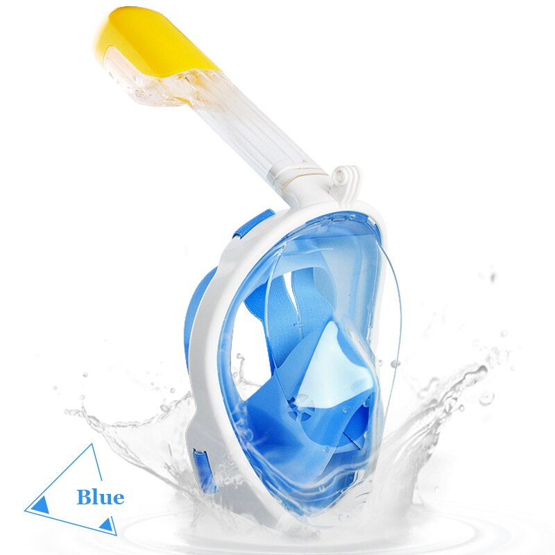 Pieno Secco Lo Snorkeling Mascherina di Immersione Subacquea Impermeabile e Anti-fog Snorkel Nuoto Formazione Completa Viso Lo Snorkeling Maschera per Gli Uomini: Light Blue / S/M